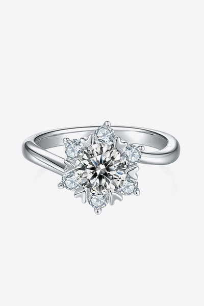 Adored 1 Carat Moissanite 925 Sterling Silver Cluster Ring