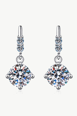 1 Carat Moissanite Drop Earrings