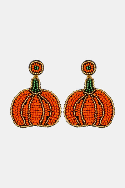 Beads Detail Pumpkin Shape Dangle Earring