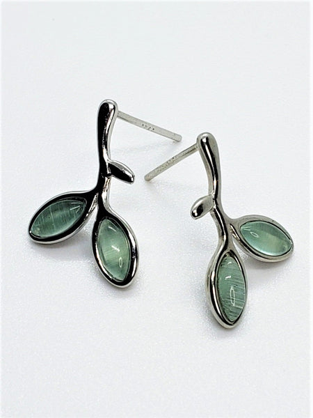 jewel-eardrop-gem-green-silver-luck